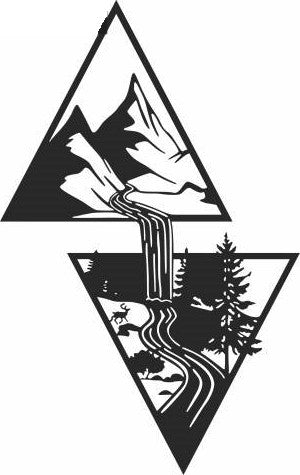 Wall Art - Mountains and Trees 2 (Waterfall)