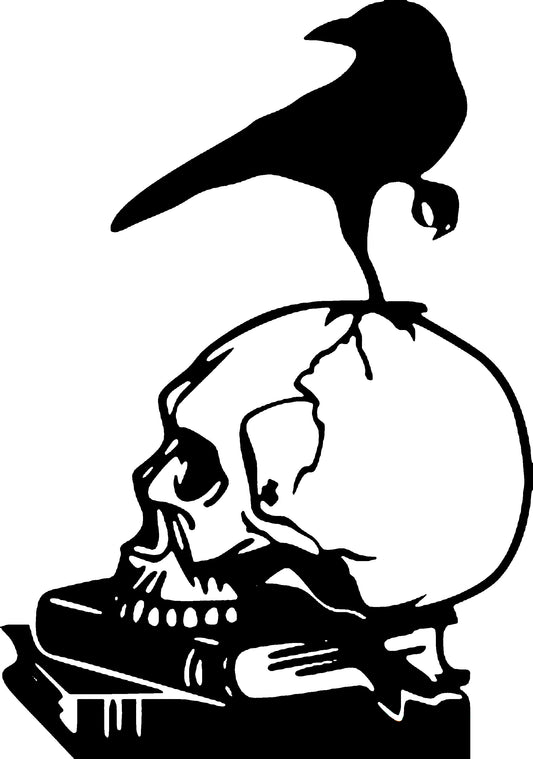 Wall Art - Skull, Raven, & Books